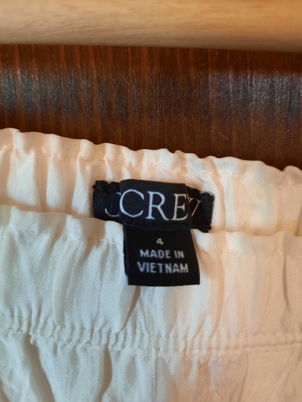 🛍NWT J. Crew Stratus Side-Stripe Ivory Textured Stain Pull-on Track Pant Size 4 - Picture 9 of 16